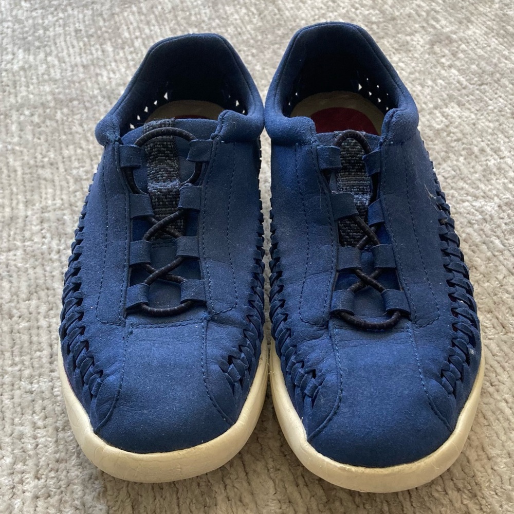 Bionica Blue Woven Suede Sneaker Shoes Size 7M Comfort Sporty Casual